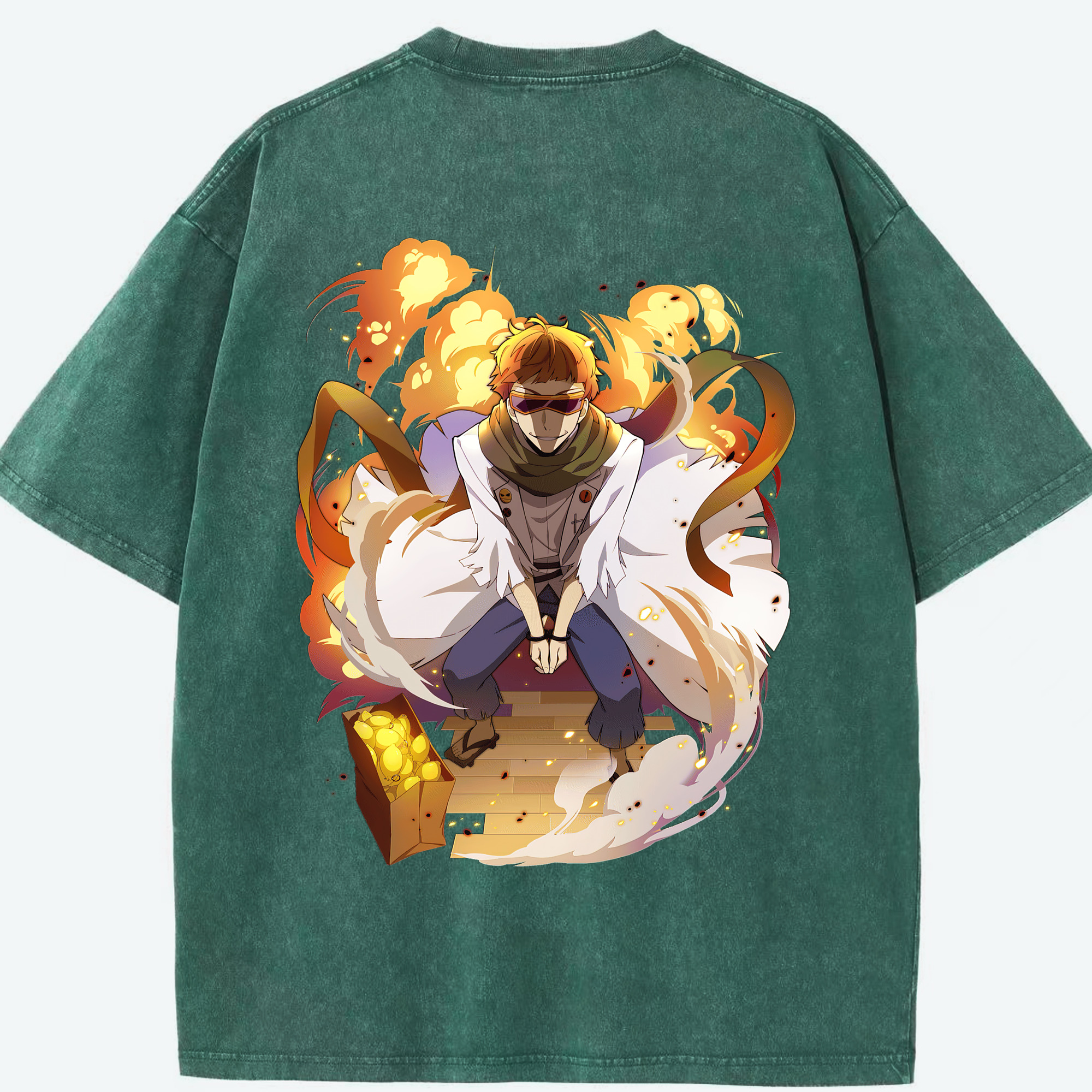 （画像用） 文豪ストレイドッグス Bungo Stray Dogs 綿100% ヴィンテージ風 半袖Tシャツ（背面プリント）